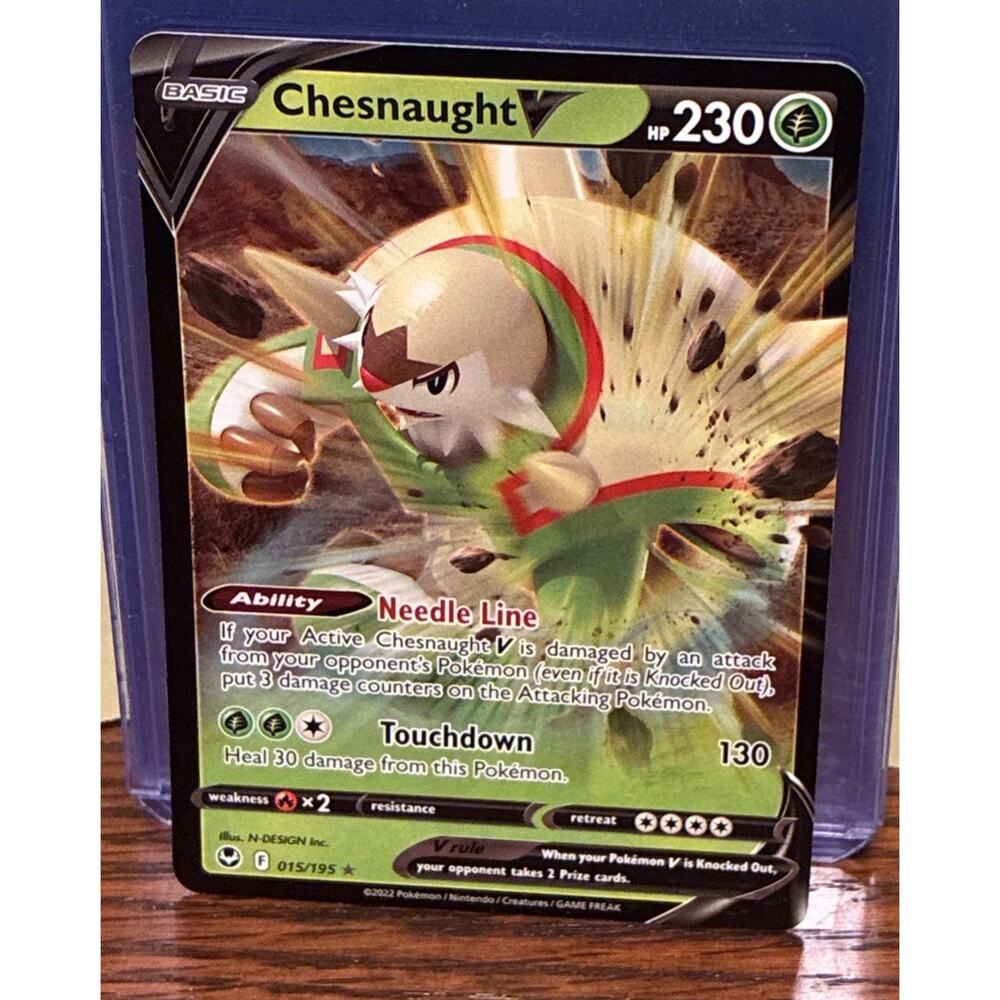 Chesnaught V 015/195 - Pokemon Silver Tempest - Near Mint Holo Ultra Rare PK43